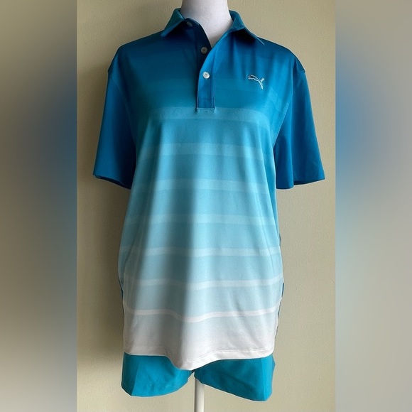 PUMA GOLF Junior GT Titan Stripe Polo Shirt SZ US XL - Picture 4 of 12